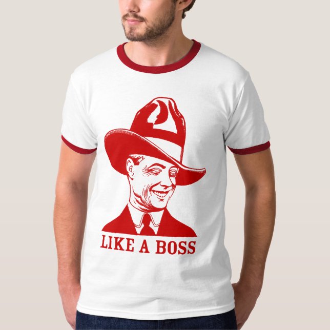 "LIKE A BOSS" Men's Raglan Baseball T-Shirt (Front)