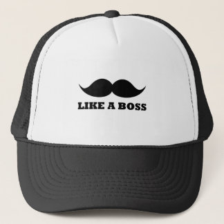 LIKE A BOSS, moustache design Trucker Hat