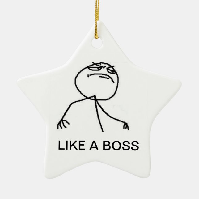 LIKE A BOSS NECK LACE CERAMIC TREE DECORATION (Front)