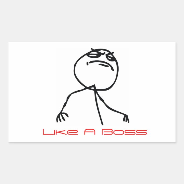 Like a Boss Rectangular Sticker (Front)