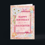 Like a daughter to me, craft birthday card<br><div class="desc">Say Happy Birthday with a delightful scrap-booking crafts card. With lots of flowers,  butterflies,  and even a friendly caterpillar,  this card is sure to delight. Copyright Norma Cornes.</div>