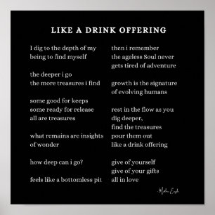 Like A Drink Offering encouragement poem poetry Poster