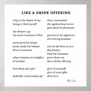 Like A Drink Offering encouragement poem poster