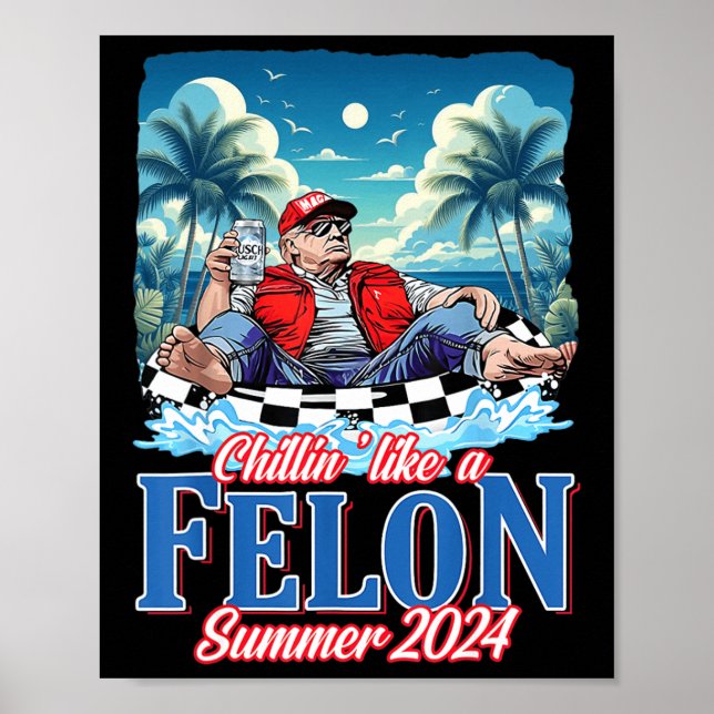 Like A Felon Funny Trump Summer 2024  Poster (Front)