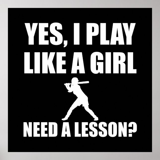Like A Girl Softball Poster (Front)