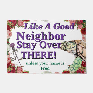like a good neighbor Door Mat