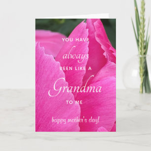 Like a Grandma to me Pink Peony Mother's Day Card