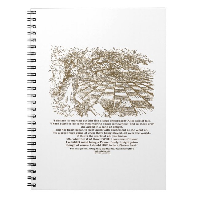 Like A Large Chessboard Game Of Chess Wonderland Spiral Notebook (Front)