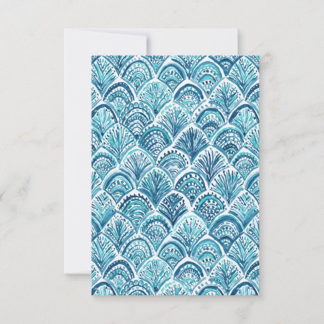 LIKE A MERMAID Nautical Fish Scales Note Card (Front)