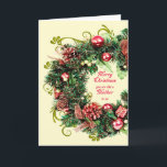 Like A Mother To Me Christmas Wreath Holiday Card<br><div class="desc">An elegant Christmas card showing a christmas wreath with ornaments, presents,  and pine cones.A beautiful way to send Christmas good wishes to someone who is like a mother to you.</div>