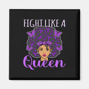 Like A Queen Alzheimerheimer's Awareness Purple Gr Magnet