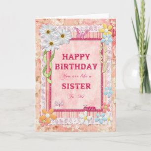 Like a sister to me, craft birthday card