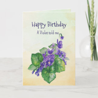 Like a Violet Your Birthday Personalities  Card
