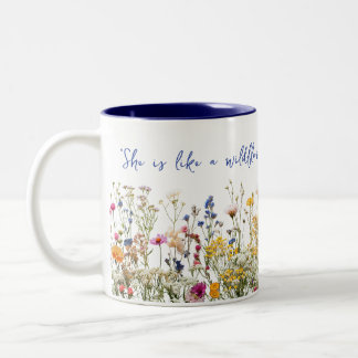 Like a Wildflower Two-Tone Coffee Mug