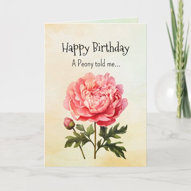 Like an Peony Your Birthday Personalities  Card (Front)