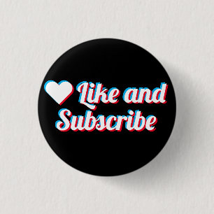 Like And Subscribe 3 Cm Round Badge