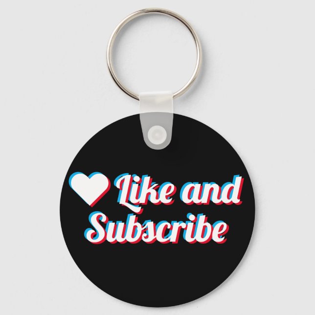 Like And Subscribe Key Ring (Front)