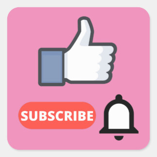 Like and Subscribe Square Sticker