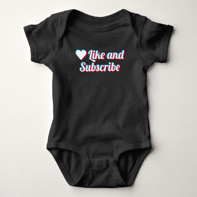 Like And Subscribe T-Shirt Baby Bodysuit (Front)