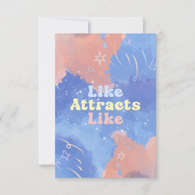 Like attracts Like, Motivational, Positive Quote Thank You Card (Front)
