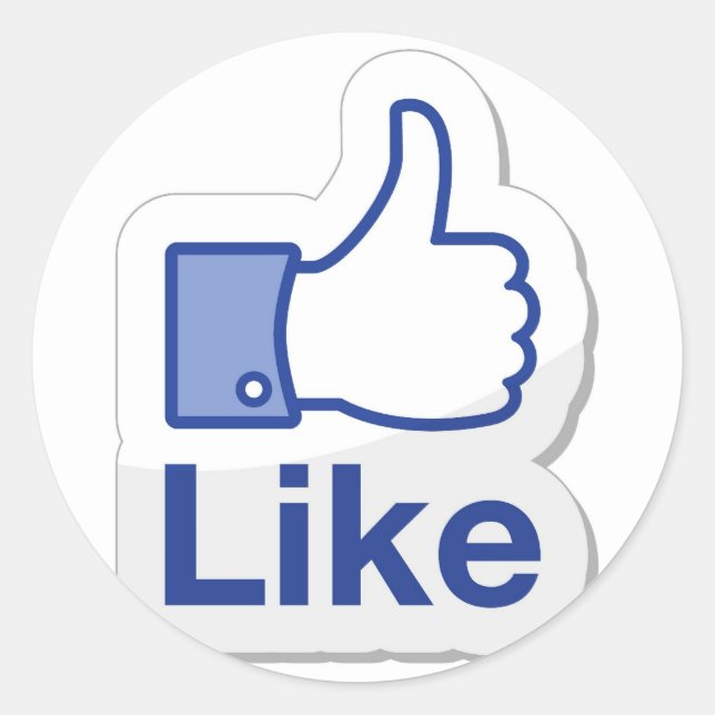 Like Button (Like Me) Classic Round Sticker (Front)