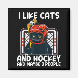Like Cats And Hockey And Maybe 3 People Black Magnet