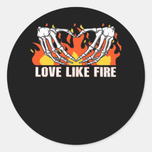 Like Classic - Skeleton Hands Heart Round Sticker