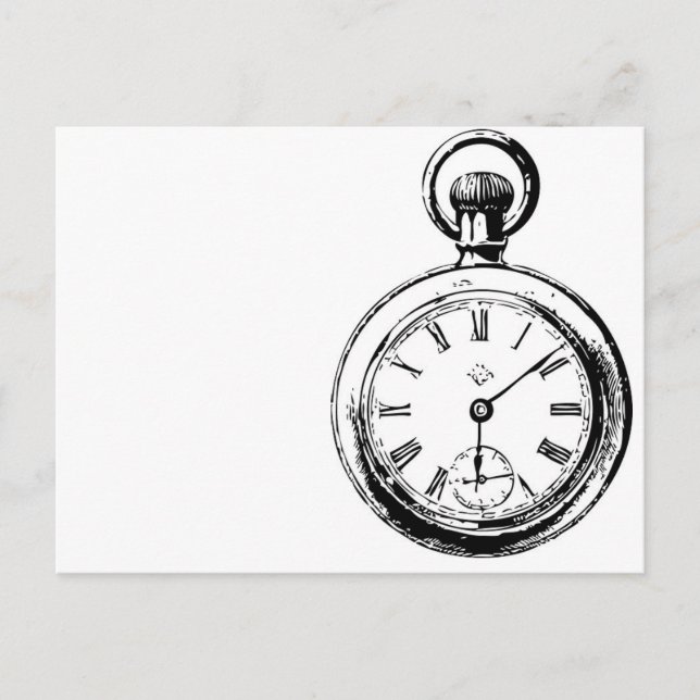 Like Clockwork Pocket Watch Illustration Postcard (Front)