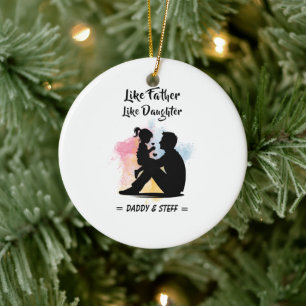 Like Father Like Daughter - Custom Name (2) Ceramic Tree Decoration