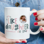 Like father like daughter funny photo mug<br><div class="desc">Like father like daughter funny photopvnk and blue typography dad or daughter matching Christmas,  Birthday,  Easter gif idea.</div>