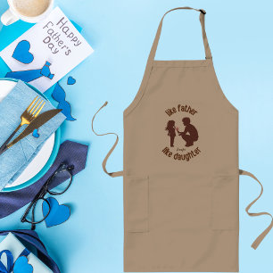 Like Father Like Daughter Silhouette Personalized Long Apron