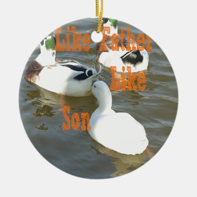 Like Father Like Son. Ceramic Tree Decoration (Front)