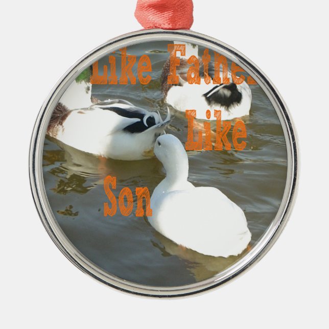 Like Father Like Son. Metal Tree Decoration (Front)