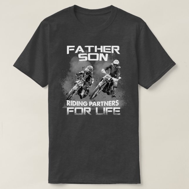 Like Father Like Son Motocross Dirt  T-Shirt (Design Front)