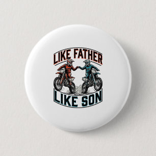 Like Father Like Son Motocross Vintage Vector Shir 6 Cm Round Badge