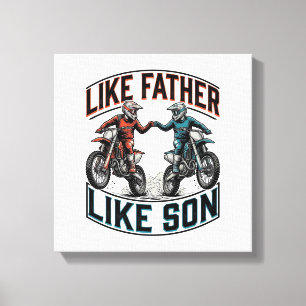 Like Father Like Son Motocross Vintage Vector Shir Canvas Print