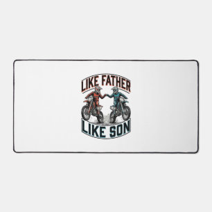 Like Father Like Son Motocross Vintage Vector Shir Desk Mat