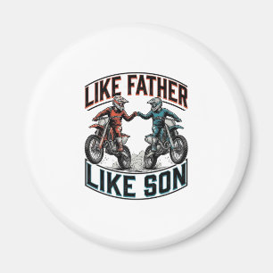 Like Father Like Son Motocross Vintage Vector Shir Magnet