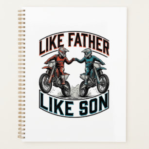Like Father Like Son Motocross Vintage Vector Shir Planner