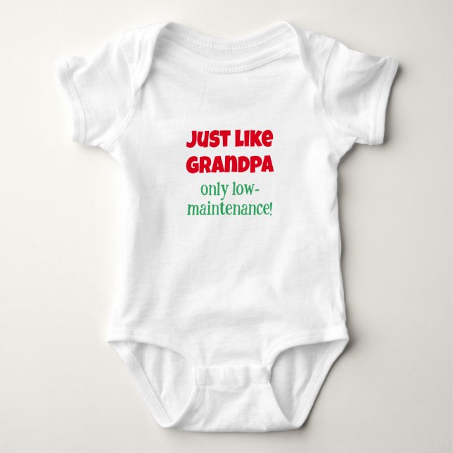 Like Grandpa, Funny Message Baby One-Piece,  Baby Bodysuit (Front)