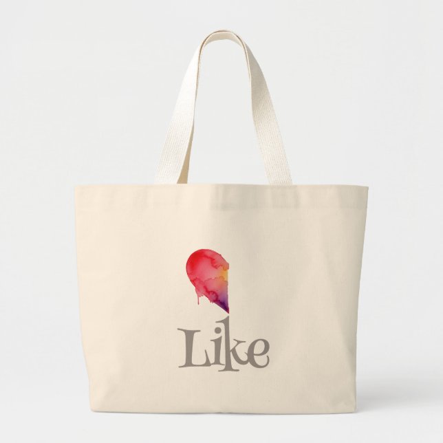 Like - half heart large tote bag (Front)