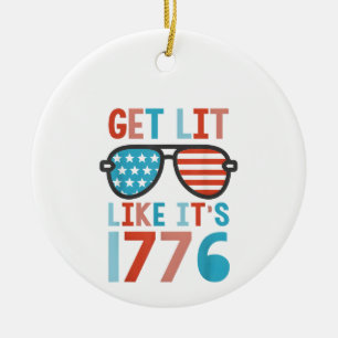 Like It's 1776 Funny 4th Of July Party July 4th Te Ceramic Tree Decoration