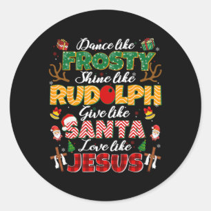 Like Jesus Santa Christmas Christian Religious Xma Classic Round Sticker