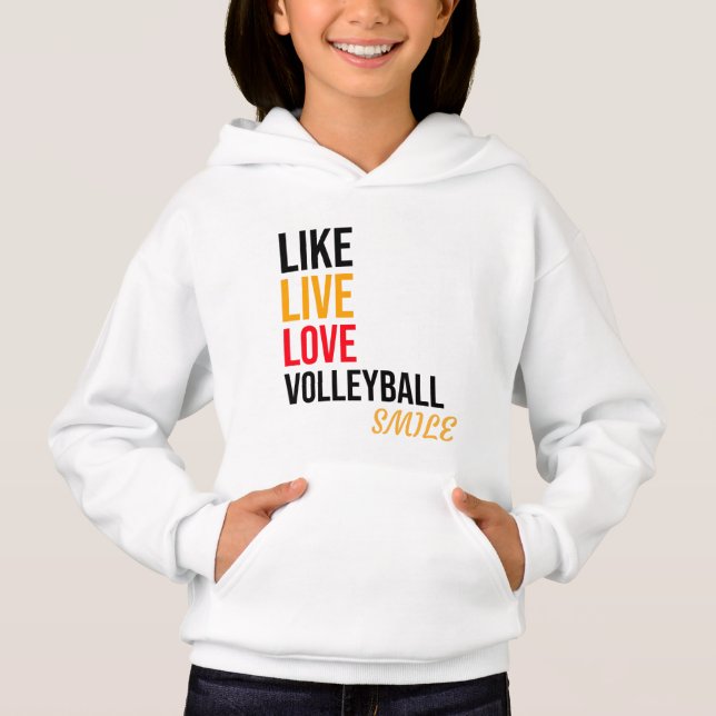 like,live,love volleyball,smile (Front)