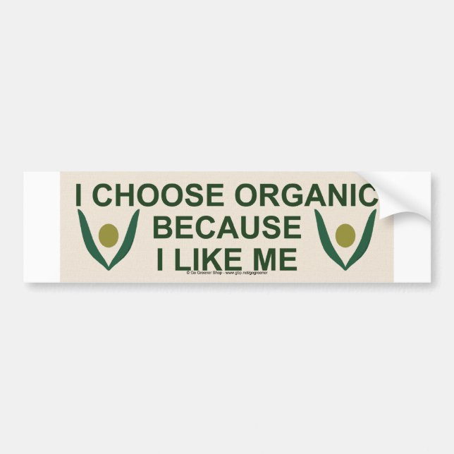 Like me organic bumper sticker (Front)