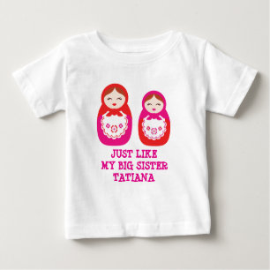 Like my big sister nested dolls custom name shirt