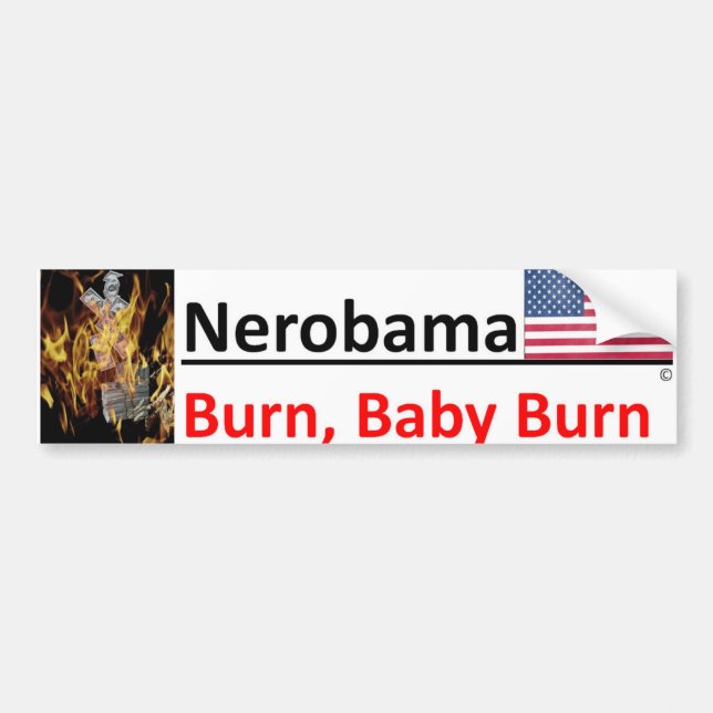 Like Nero, Obama is fiddling/golfing as US burns Bumper Sticker (Front)