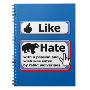 Like or Hate with a Passion Button Notebook