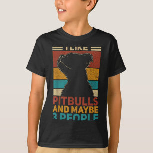 Like Pitbulls And Maybe 3 People Dog Lover Funny T-Shirt