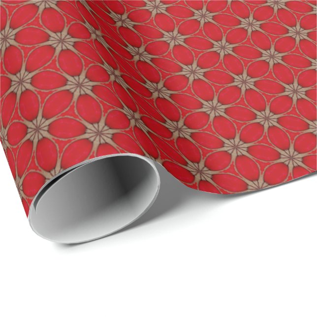 Like Red Flower Pattern Wrapping Paper (Roll Corner)